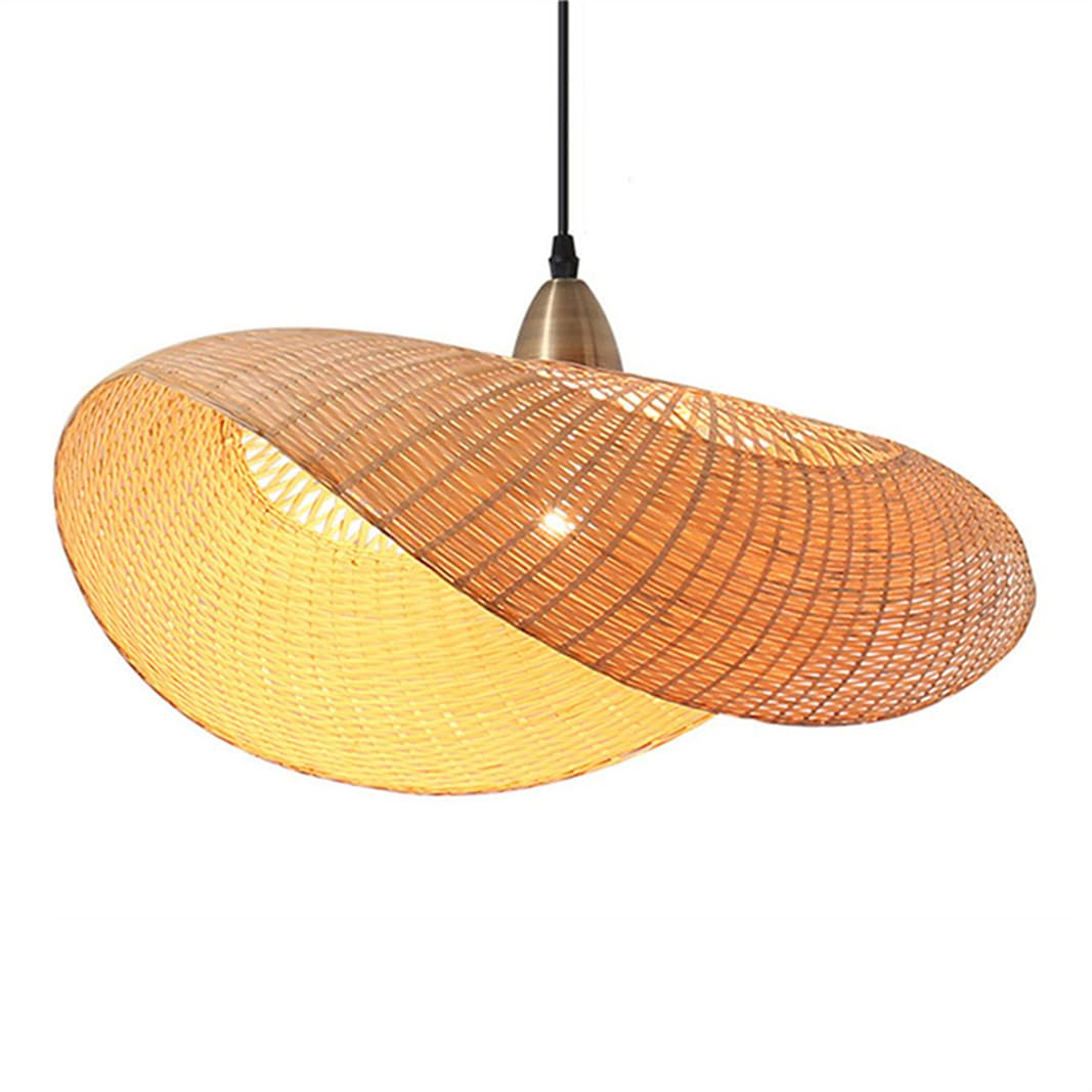 SHUANGZ Southeast Asian Style Bamboo Lantern Bedroom Hanging Lights Modern Teahouse Decor Ceiling Chandelier Living Room Bamboo Lamp for Farmhouse Bedroom Kitchen Island Foyer 23.6''