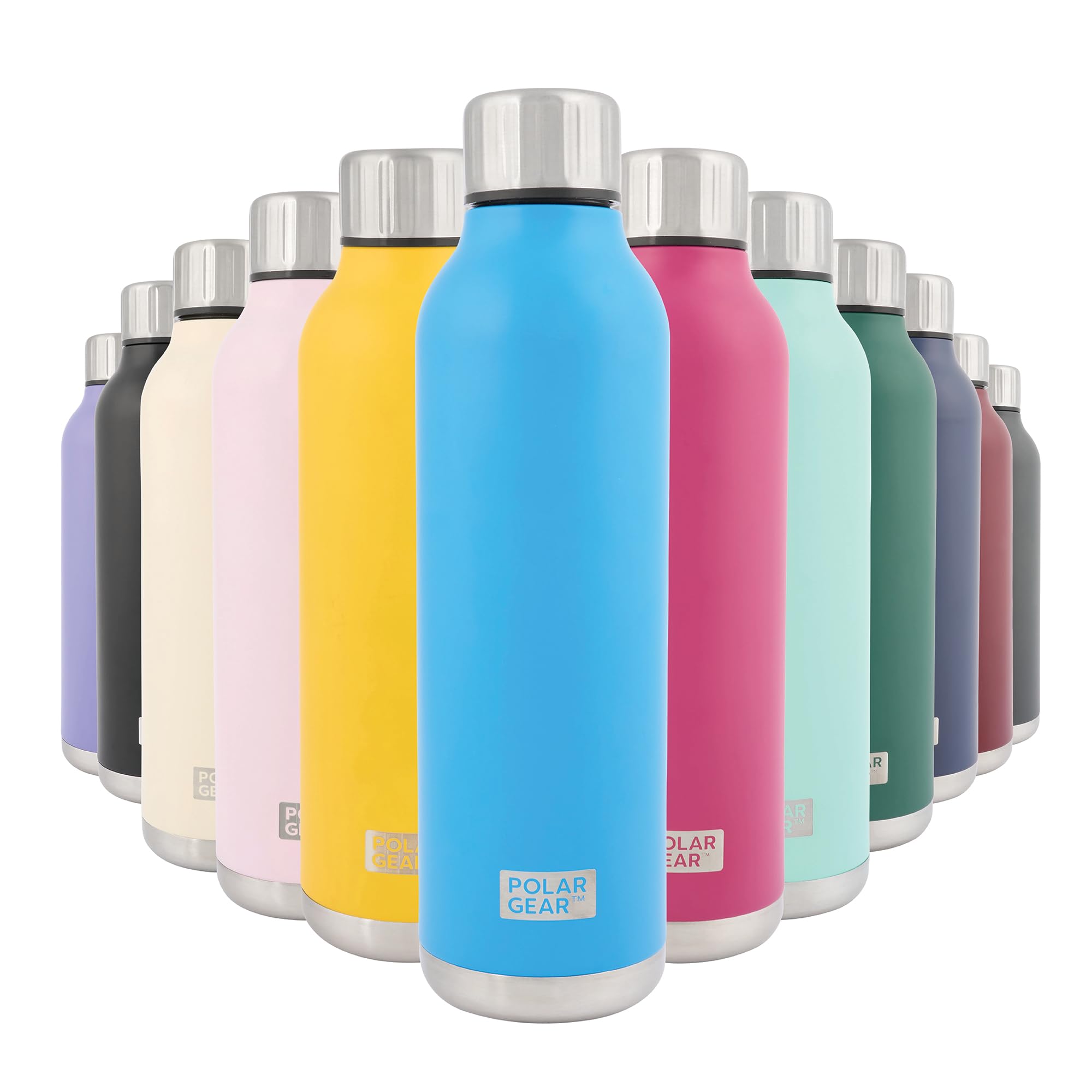 Polar Gear Stainless Steel Water Bottle - 500ml Vacuum Insulated Metal Water Bottle, Double Wall, Leakproof Drinks Bottle - 12H Hot, 24H Cold - Perfect for Work, Travel, Sports, Gym (Azure) โ image 1