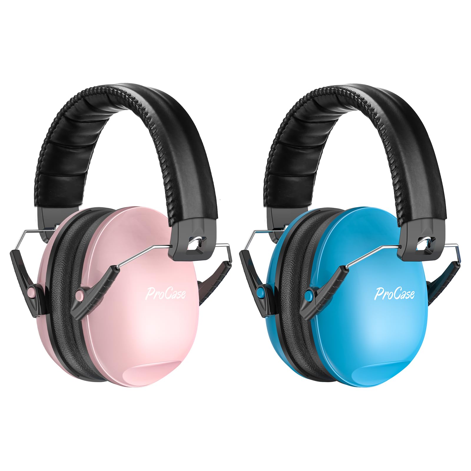 ProCase Ear Defenders Children, SNR 27dB Noise Cancelling Headphones for Kids Toddler, Kids Ear Defenders for Autism, Hearing Protection for Airplane Concert Fireworks -2 Pack, Lightpink & Blue