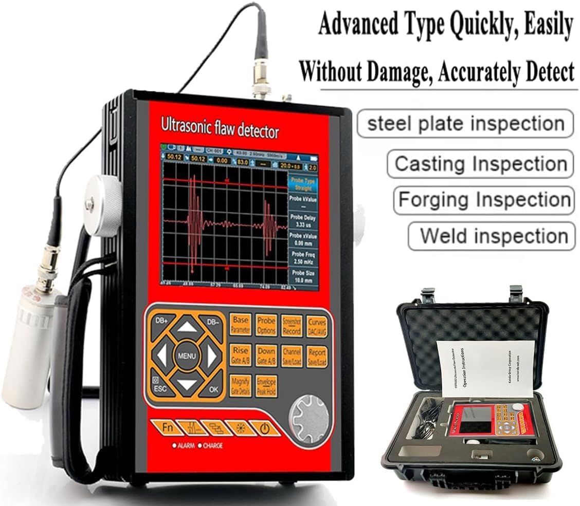 Portable Digital Ultrasonic Flaw Detectors Instrument Metal Ultrasonic Equipment with 0-105000mm Range 1000 to 20000m/s Velocity for Metals Pipes Welds DAC AVG TCG B Scan AWS Mode