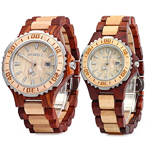 Bewell ZS-100B Couple Quartz Watch 30M Water Resistance Date Display Men Women Wristwatches (FBA)