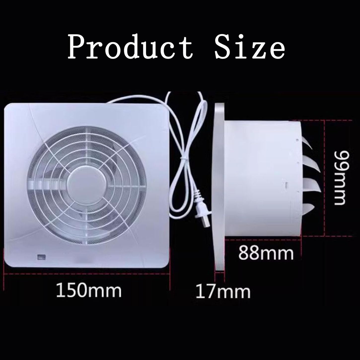 Estrattore Aria con Indicatore Luminoso,252 M³/Ora Aspiratore Bagno,Ultra Sottile Ventola Aspirazione Cucina,Design della Valvola di Ritegno A Feritoia, per Idroponica,Garage,4 Inches