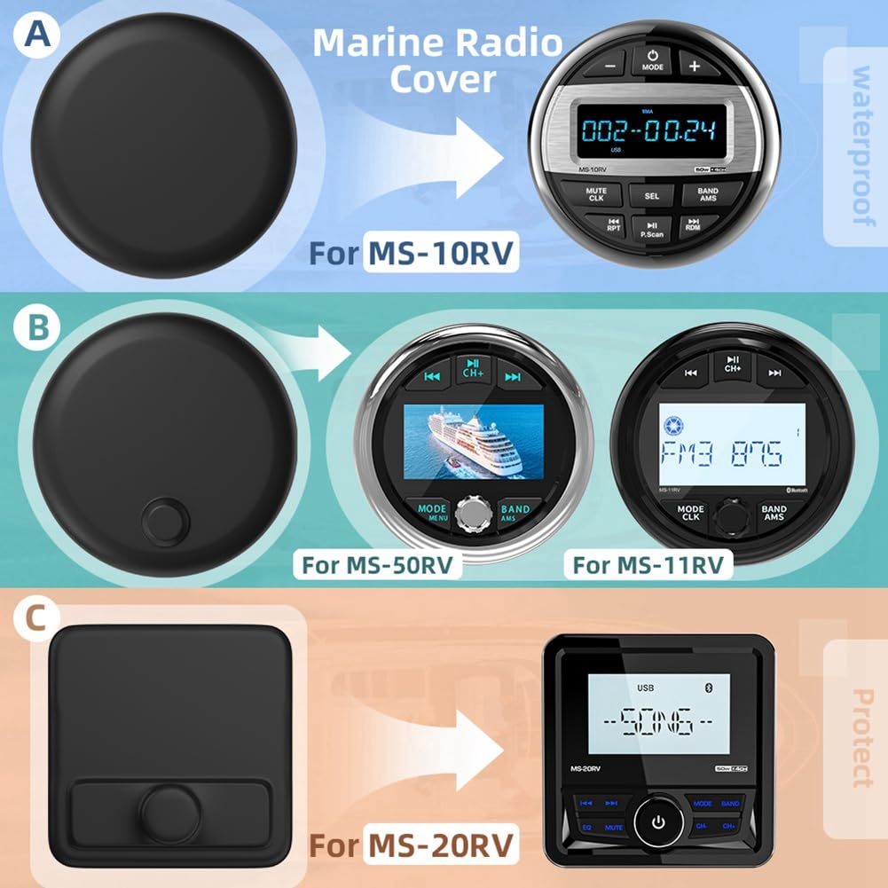 Per La Copertura della Radio Marina MP3 MP5 FM Radio Impermeabile in Silicone per Barche