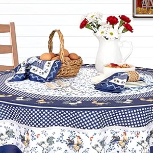 Home Bargains Plus Square Fabric Napkins, Set of 8 Napkins, Blue Provence Rooster, Wrinkle, Water and Stain Resistant Country Provence Fabric Napkins, Farm Home Bargains Plus Square Fabric Napkins Set of 8 Napkins Blue Provence Rooster Wrinkle Water and Stain Resistant Country Provence Fabric Napkins Farm