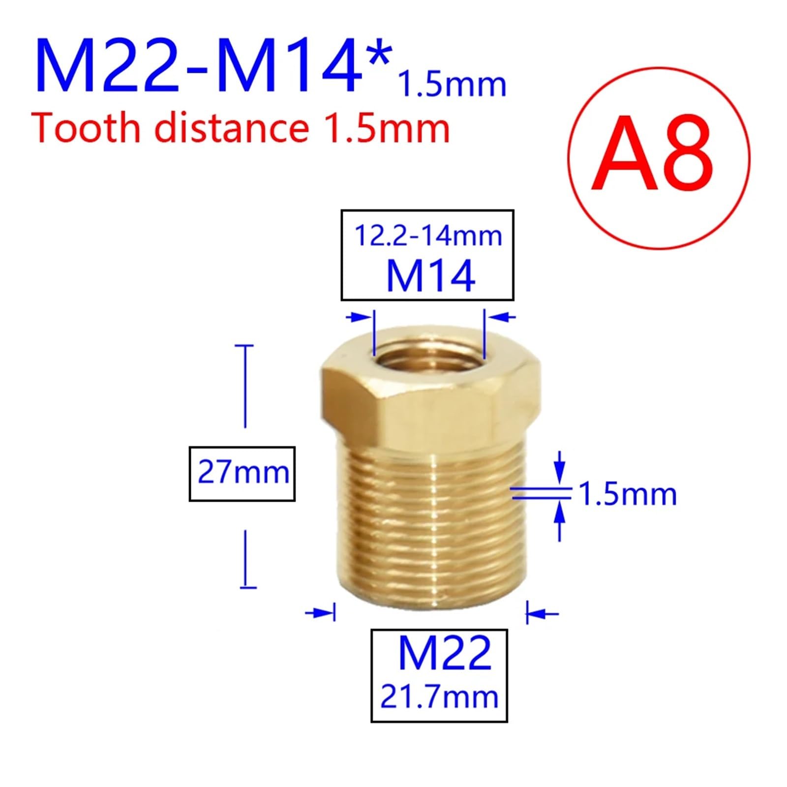 1 szt. mosiądz 3/8 1/2 cala M22 M14 M18 złącze gwintowane do kranu wody miedź metal gwintowany łącznik do rury wodnej adapter do kranu (czarny)