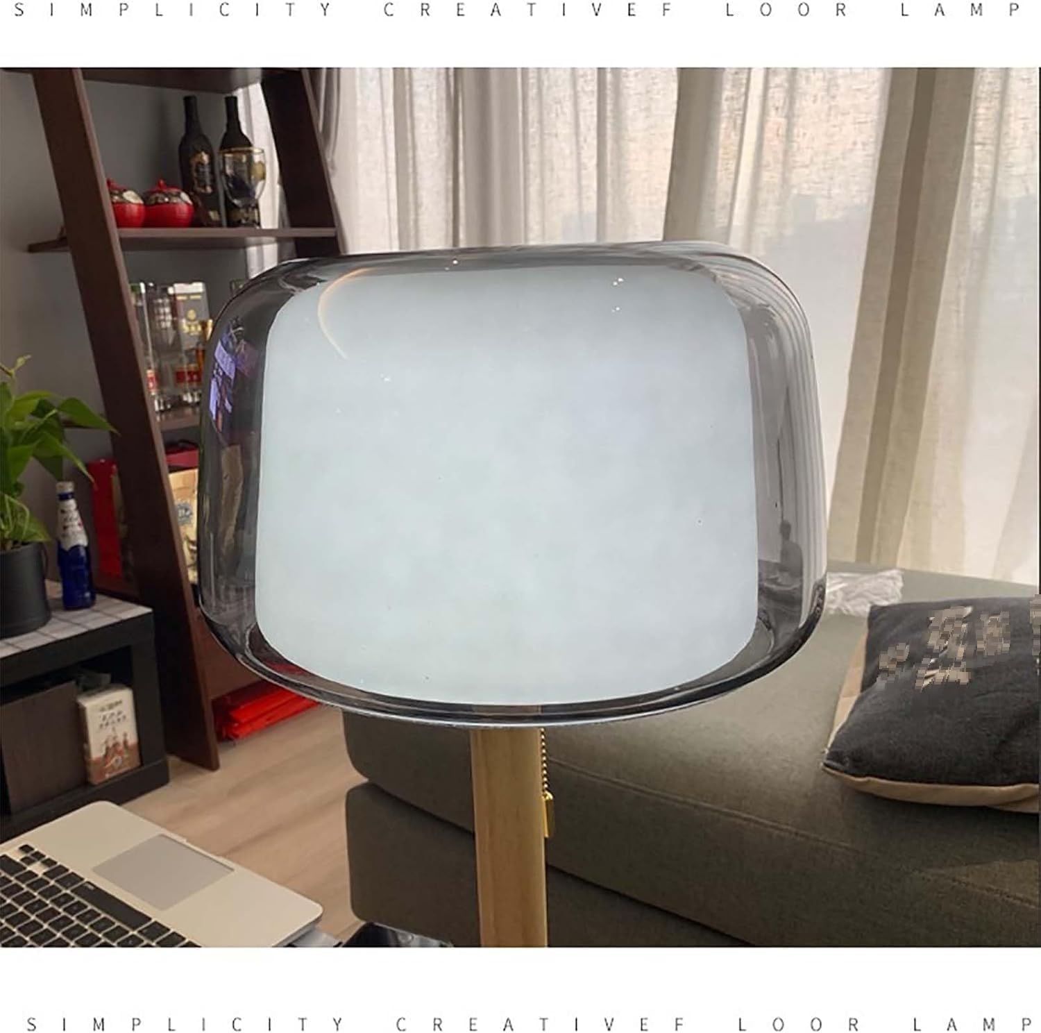 Lampada da scrivania Moderna a Base in Marmo con tonalità di Vetro - Elegante Lampada da Comodino per Home Office Cafe Ristorante Elegante