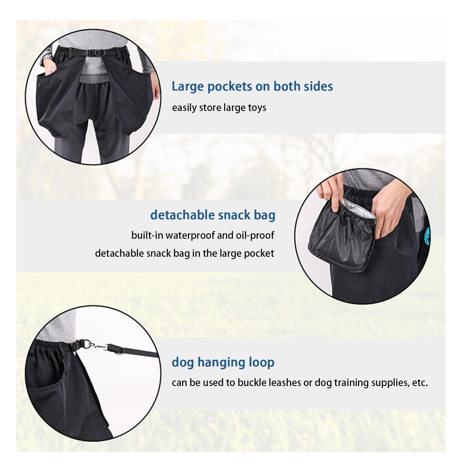 Generisch Tablier de dressage pour chien, sac banane de dressage pour