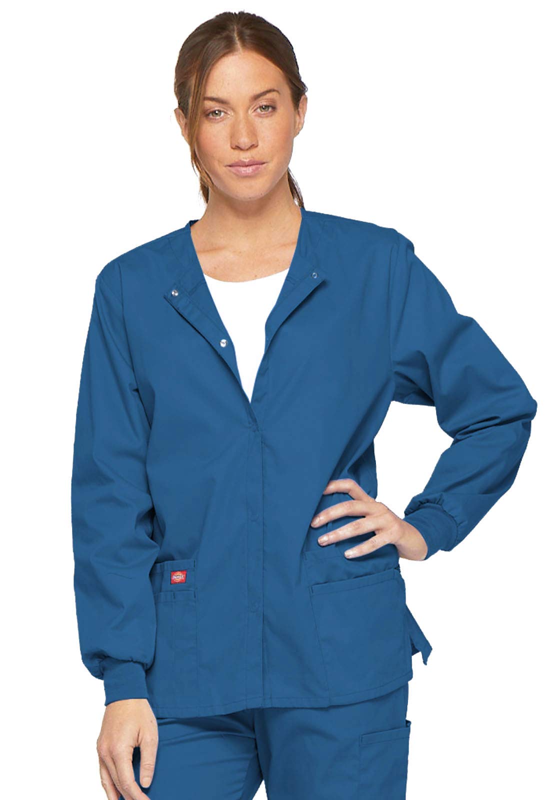 Dickies EDS Signature Women Warm Up Scrubs Jacket Snap Front 86306