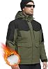 FREE SOLDIER Men's Waterproof Ski Winter Jacket Warm Winter Snow Snowboard Coat with Multi Pockets Detachable Hood