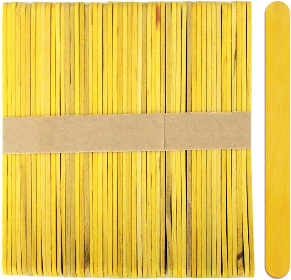 Craft Popsicle Sticks, 4.5 Inch Standard CraftySticks, Individual Colors, Natural