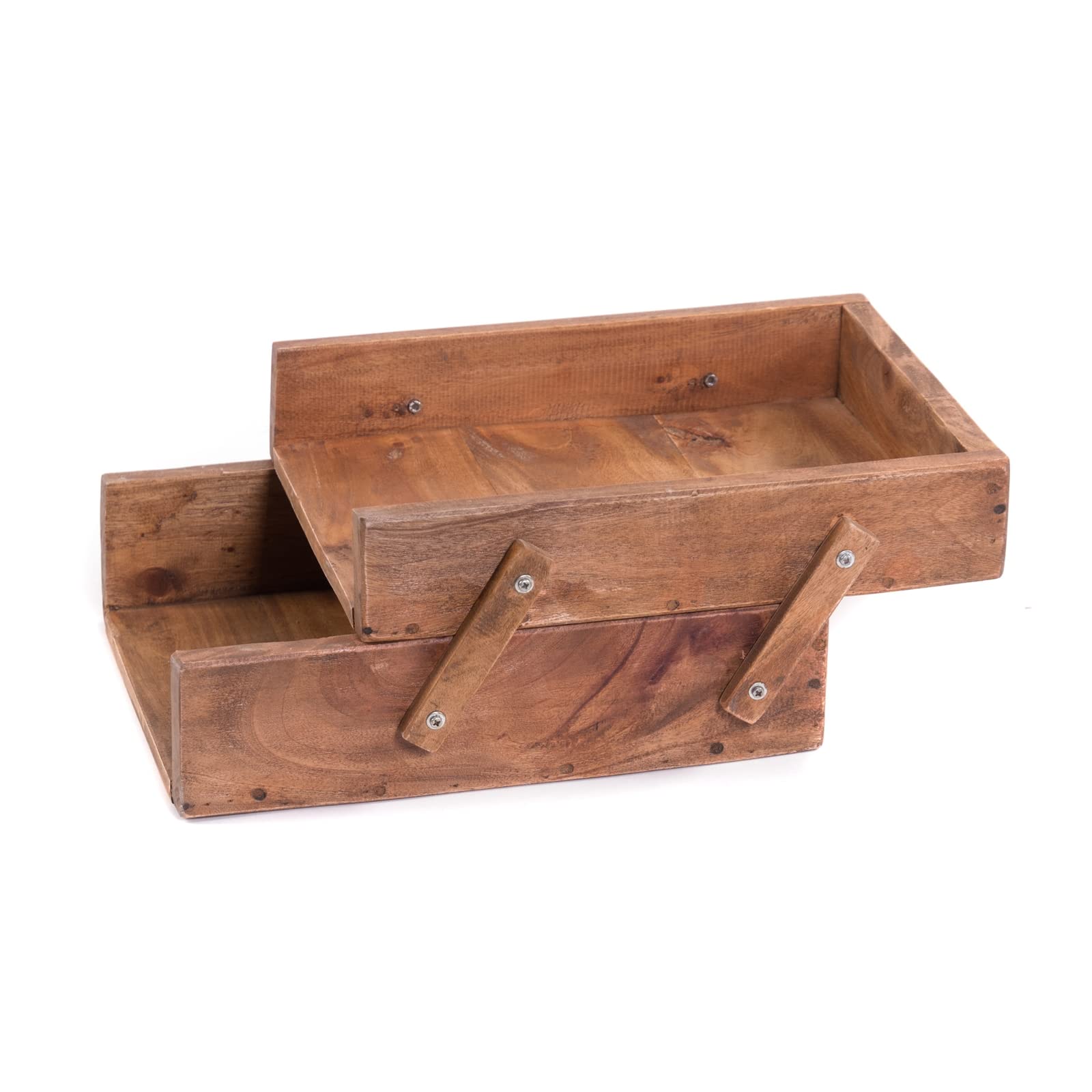 DESIGN DELIGHTS DOKUMENTENABLAGE Slide | Mahagoni Holz, 36 cm, zwei Fächer | Holzablage, Schreibtisch Organizer, Dokumentenkiste, Holzkiste, Büro Ablage