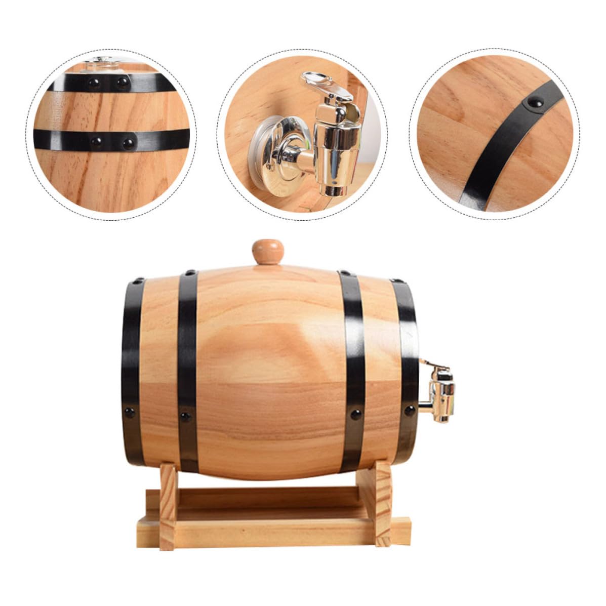 Barril de Vino de Madera con Grifo para Mini Bar y Mostrador