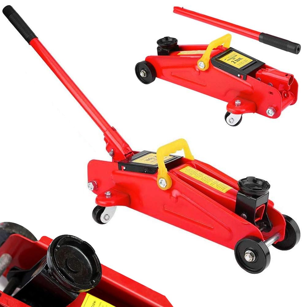 Cric Idraulico A Carrello Professionale Compatibile Con Martin Crick – Capacità 2 Tonnellate (2000 Kg), Con Maniglia E Valigia, Vernice Antiruggine Rossa/nera - 2