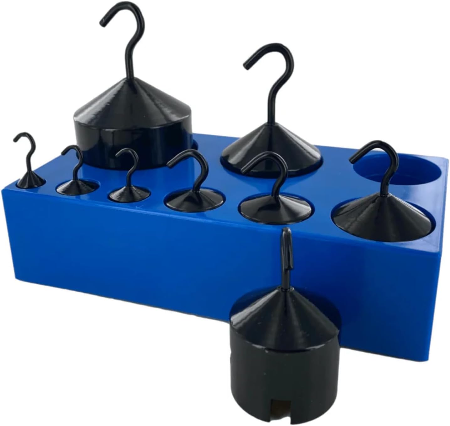 United Scientific™ Hooked Weight Set, Set of 9 Weights (10g to 1000g), Black Enamel Finish, 1 Set