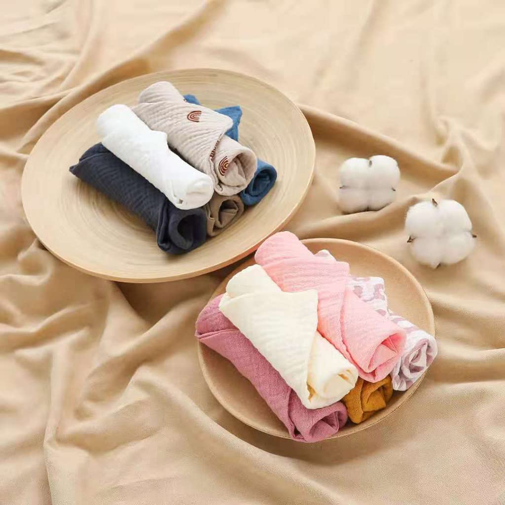 Reyloep Toallitas húmedas para bebés Muslin, 5 Piezas con Toallas cuadradas Muslin 23x23cm / 9.06 "x9.06 toallitas de algodón para bebés súper Suaves