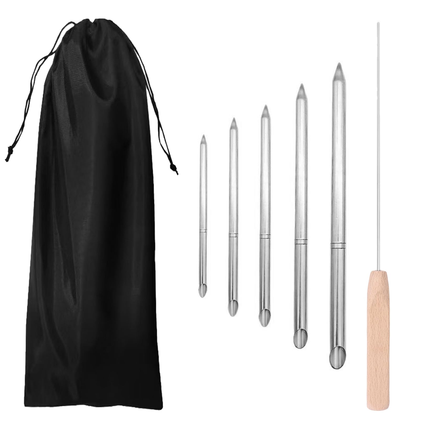 SOUUXIU Seilspleißwerkzeug-Set Seilspleiß-Set, 6-in-1 Edelstahl Flechtset für Seile Schnelles Wiederherstellen Spleißen enthält Doppelt Geflochtener Öse 1/4 5/16 3/8 7/16 1/2 und