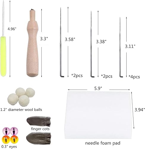 Miniatura 4 de DEUXPER Kits de fieltro de aguja para principiantes, juego de materiales de dragón de fieltro de lana para adultos y niños, proyecto de fieltro de