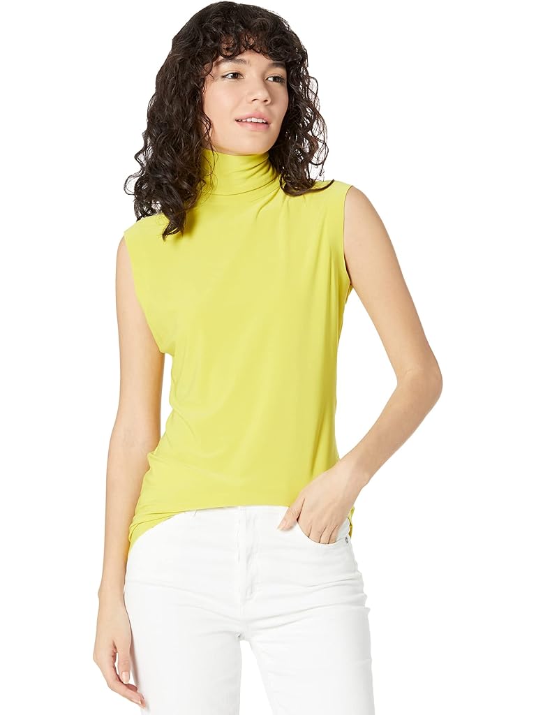 Norma Kamali Slim Fit Sleeveless Turtle Top
