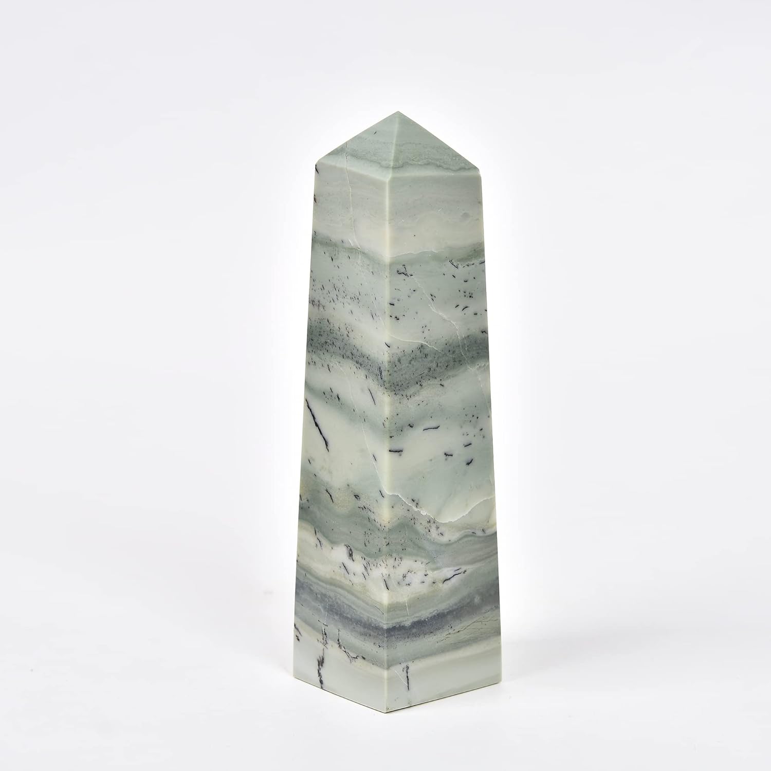 JIC Gem Extra Large Rare Dendritic Jade Crystal Tower