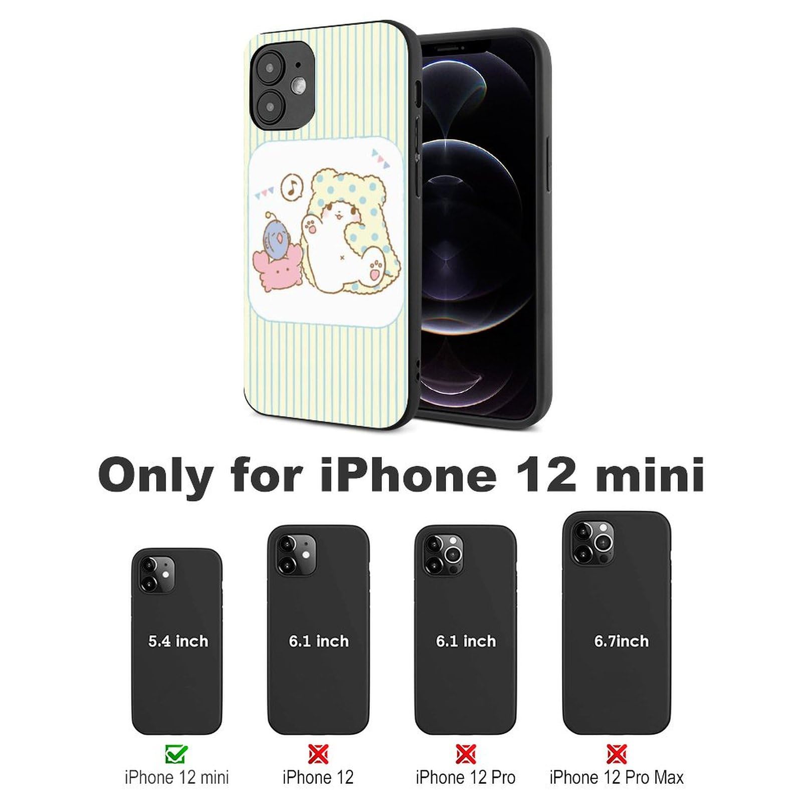 Amazon | まるもふびより (ダイナミック) iPhone 12 Mini ケース 