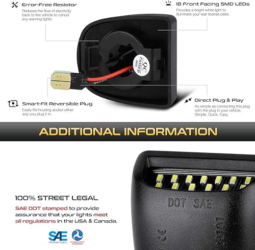 Miniatura 5 de VIPMOTOZ Patriot Red Star - Lámpara de matrícula LED completa, repuesto para Cadillac Escalade Chevy Silverado Tahoe Suburban GMC Sierra 1500 2500