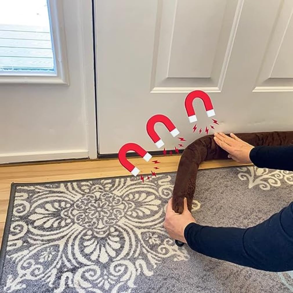 Evelots Magnetic Metal Door Draft Stopper -Extra Strong Magnets for Steel Doors-Cold Air, Dust & Noise Blocker-Stays in Place-No Need to Bend Down-36 Inch