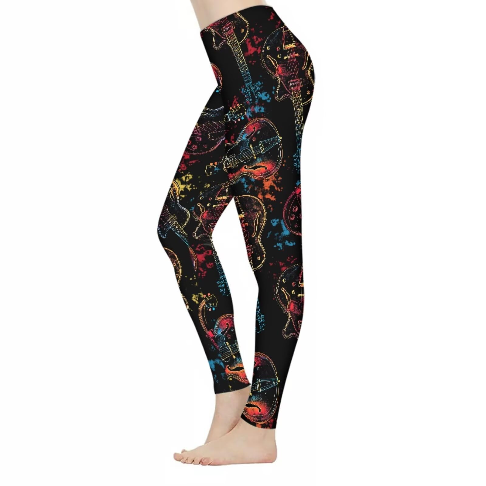 PinUp Angel Workout Leggings for Women High Waisted Yoga Pants Graphic Tummy Control Leggings
