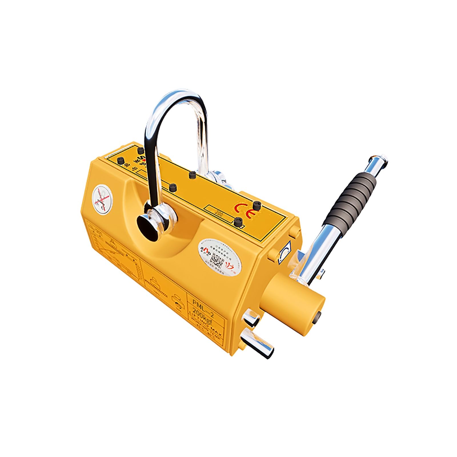 Sollevamento magnetico permanente con rilascio, sollevamento magnetico for impieghi gravosi, for gru da officina, fabbriche, cantieri navali, acciaierie(0.2 Ton)