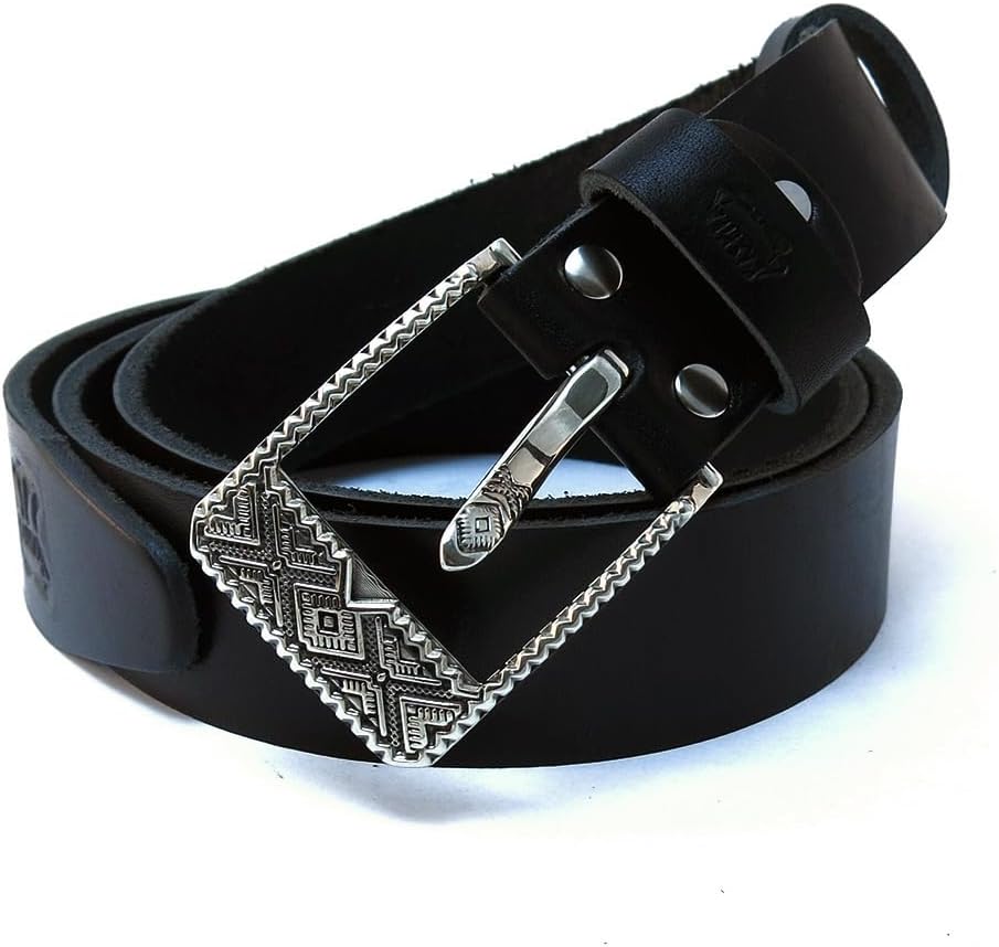 Handmade runic solid german silver 1.5 inch belt buckle Bayurok, Frame type belt buckle