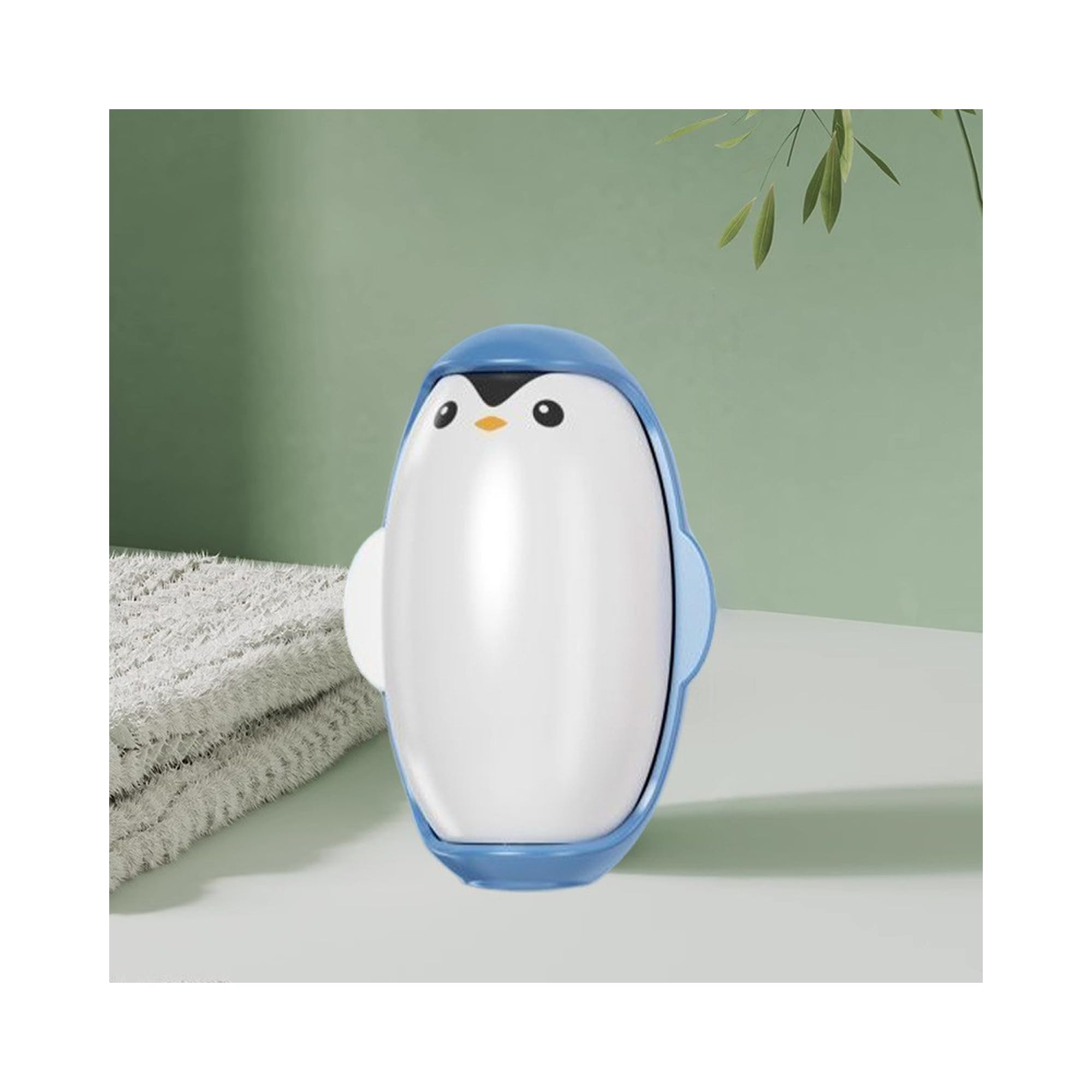 Penguin Shape Portable pet Hair Roller, Reusable Lint Rollers for Pet Hair,Washable Reusable Hair Remover for Cleaning Various dust and Debris(Blue)