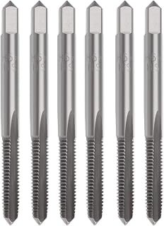 M6 x 1mm Tap Machine HSS Metric Right Hand Thread 3 Straight Flute Taps Taper and Plug (6Pcs)