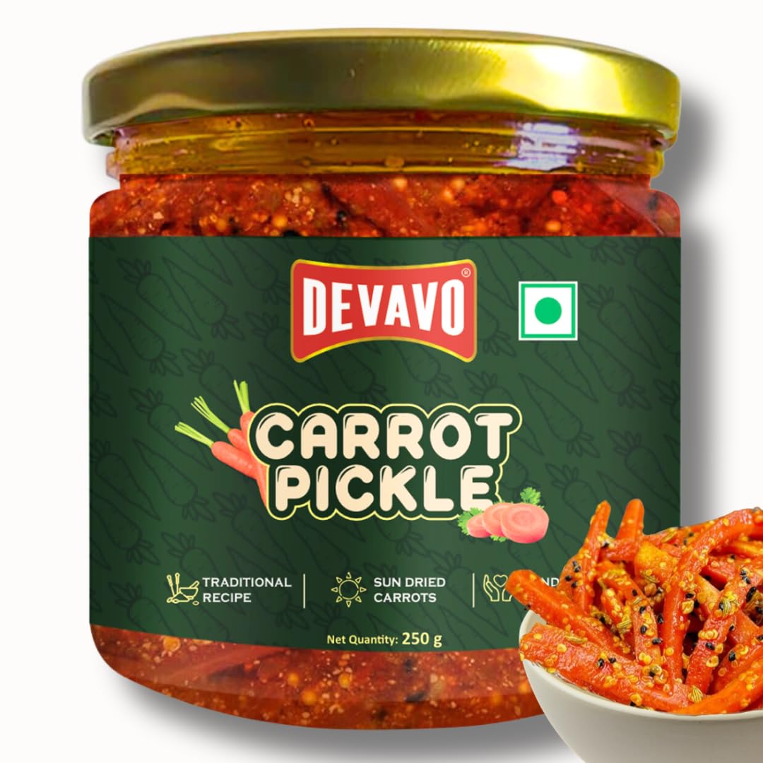 Devavo Carrot Pickle | Handmade with Love | Traditional Grandmas Recipe | Sun Dried Carrots | No Artificial Colour & Flavour (250 g) (B0D1CPH2RZ) Amazon Price History, Amazon Price Tracker