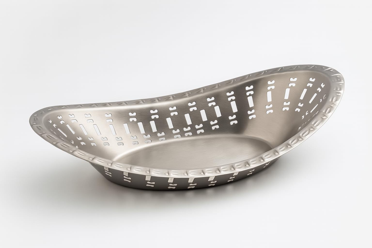 Gurubhai Equipments Stainless Steel Naan Serving Basket Set of 2 | Elegant Oval Bread Serving Basket with Intricate Laser-Cut Design | Ideal for Hotels, Restaurants, Catering & Home Dining 2