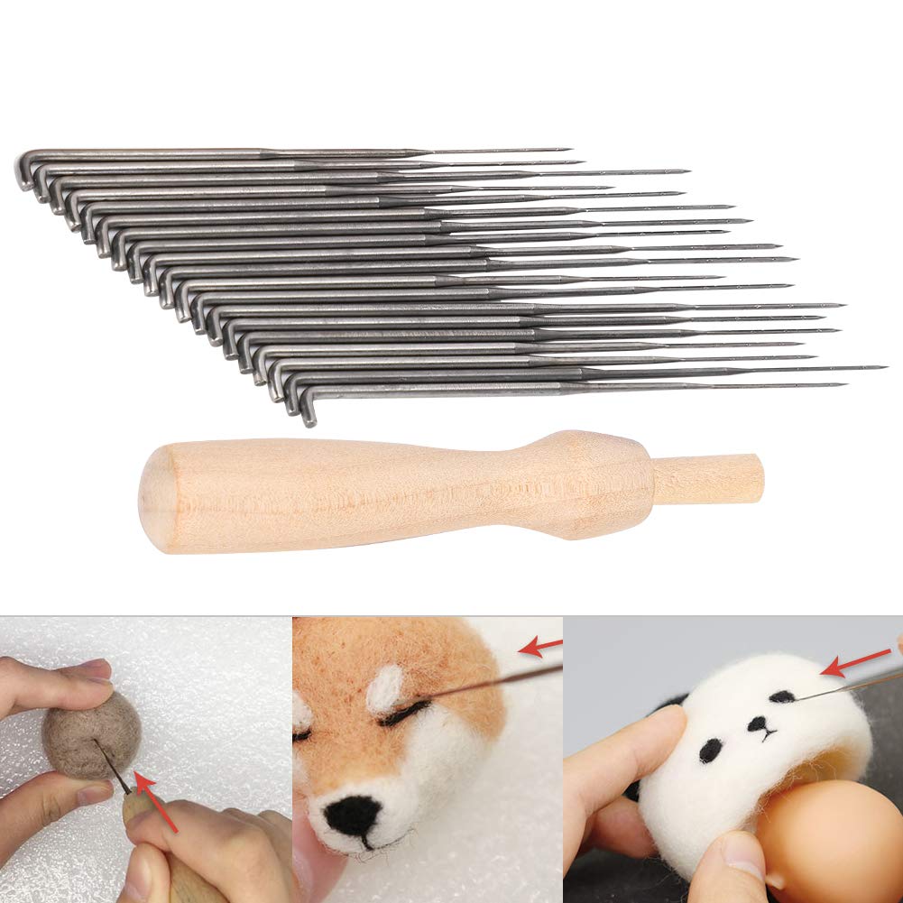 Kit 30 Aghi Per Infeltrimento Lana GORGECRAFT – Con Manico In Legno E Tappetino, Per Lavori Fai Da Te