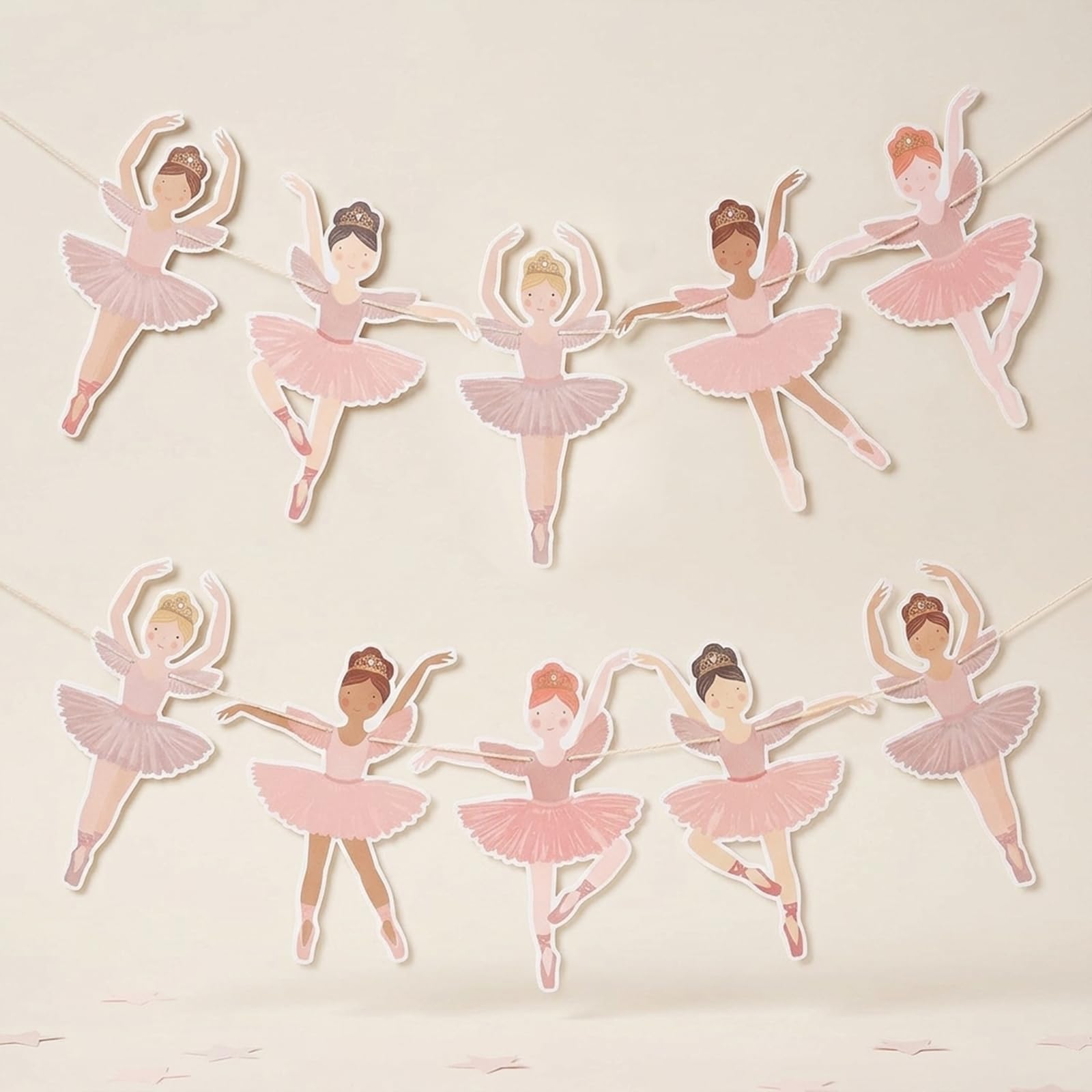 Ballet Theme Party Decorations - Pink Dancer Banner Garland for Adult Parties, DIY Elegant Home Decor for Birthday, Anniversary Celebrations