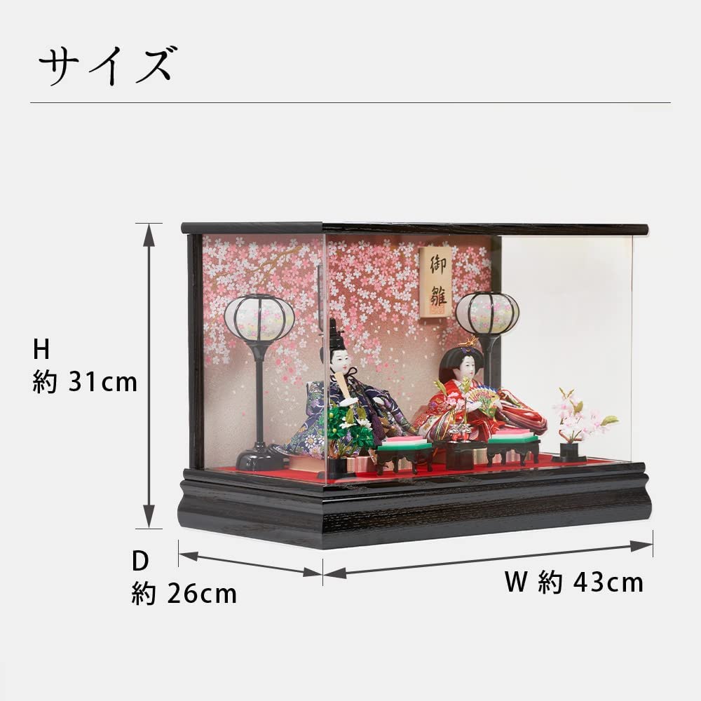ひな人形 雛人形 新品 コンパクト 日本製 ケース飾り ひなまつり
