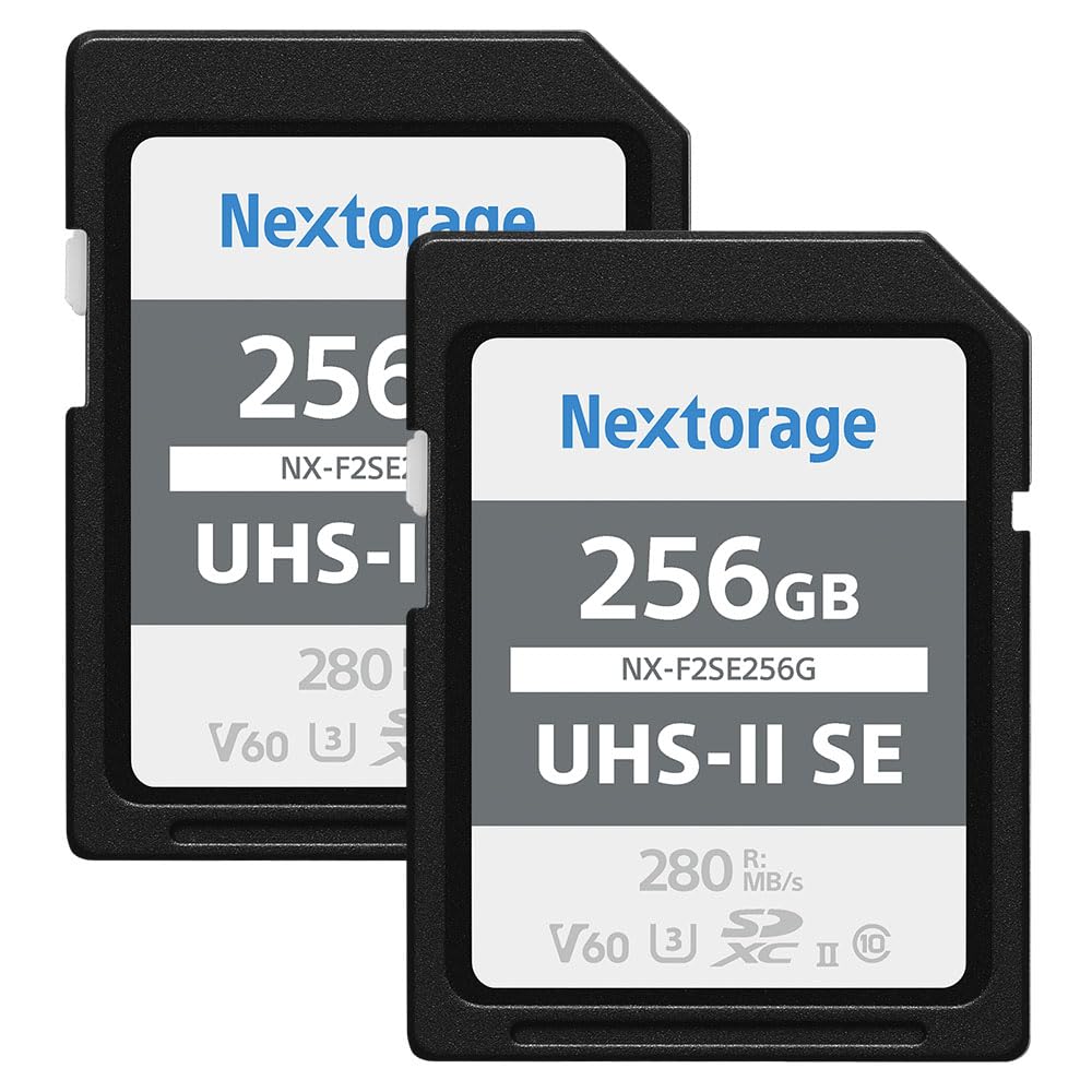 Amazon.com: Nextorage Japan 2 件裝256GB SD 卡UHS-II 記憶卡V60 佳能