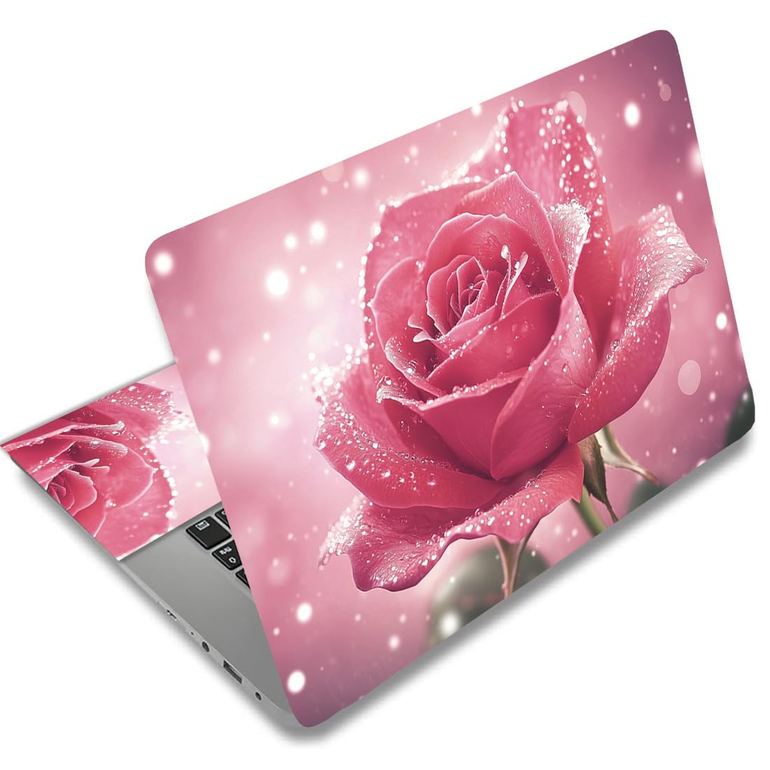 SUPERDANT Pink Rose Laptop Skin Decal Shining Rose Universal Notebook Art Decal Notebook PC Protector 12 13 13.3 14 15 15.4 15.6 Inches Vinyl Cover Removable Removable Vinyl Skin Cover