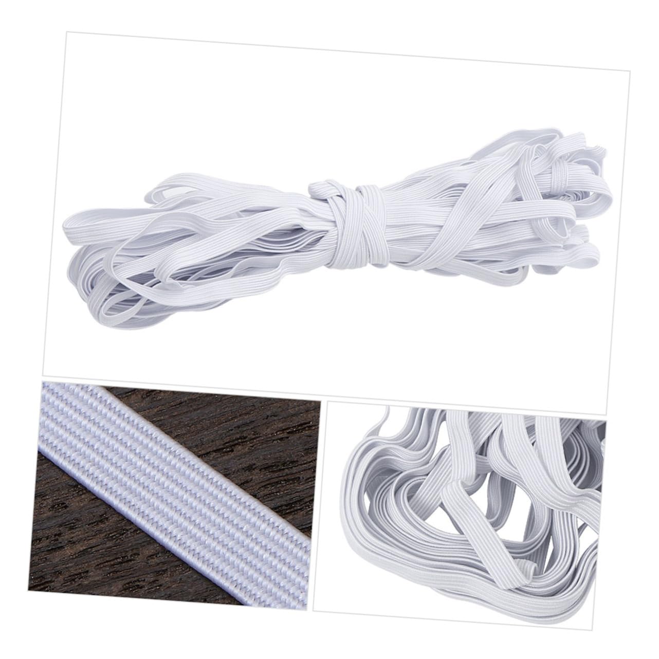 Anneome Nastro Elastico Piatto Bianco 1 Rotolo per Cucito e Progetti