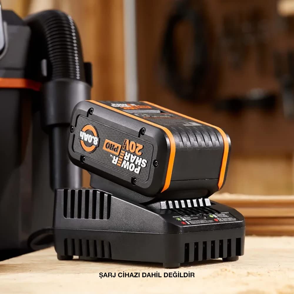 WORX - Batería Powershare Pro de Alta Capacidad (20 V, 8 Ah, WA3648 (con indicador de Nivel de Carga, Compatible con Todas Las Herramientas, 20 V/40 V/80 V)