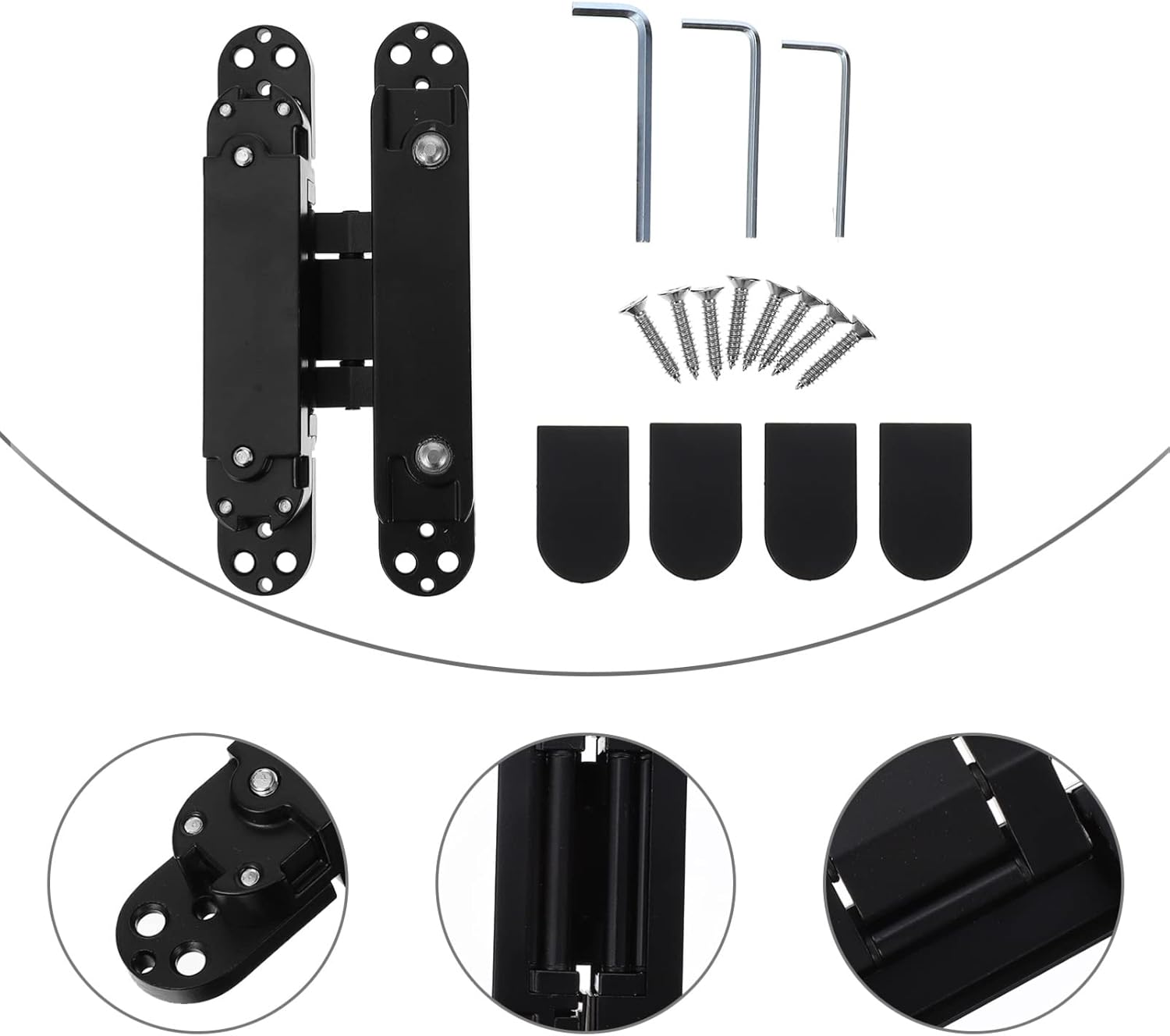 Door Hinges Wooden Box Jewelry Hinge Drawer Cabinet Antique Bronze(Blackx2pcs,15x6.4x2.25cmx2pcs)