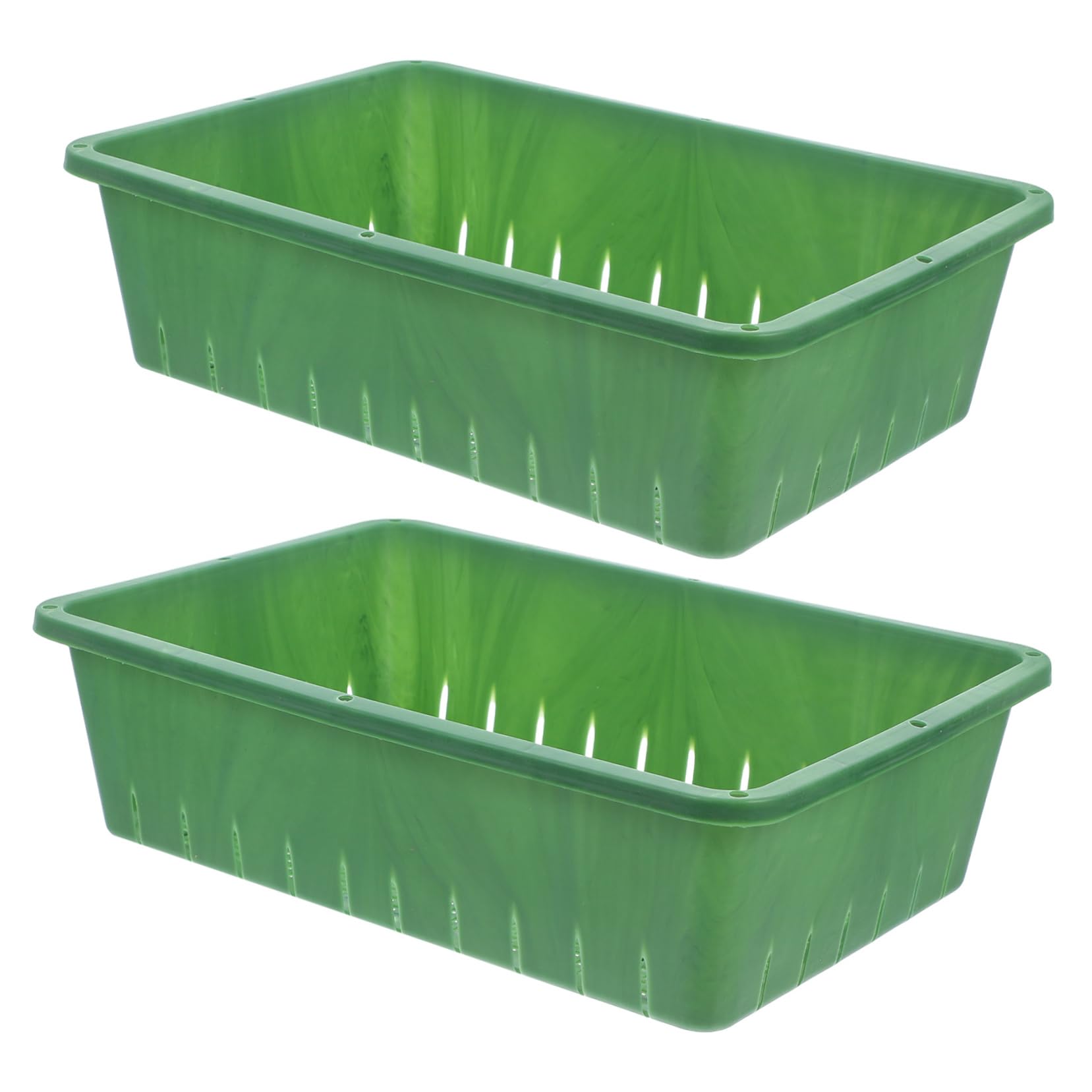 Bandejas para Semillero De Plástico con Diseño Transpirable Y Drenaje Apilables Y Rectangulares para Jardinería Interiores Y Pequeños 2 Piezas X 4