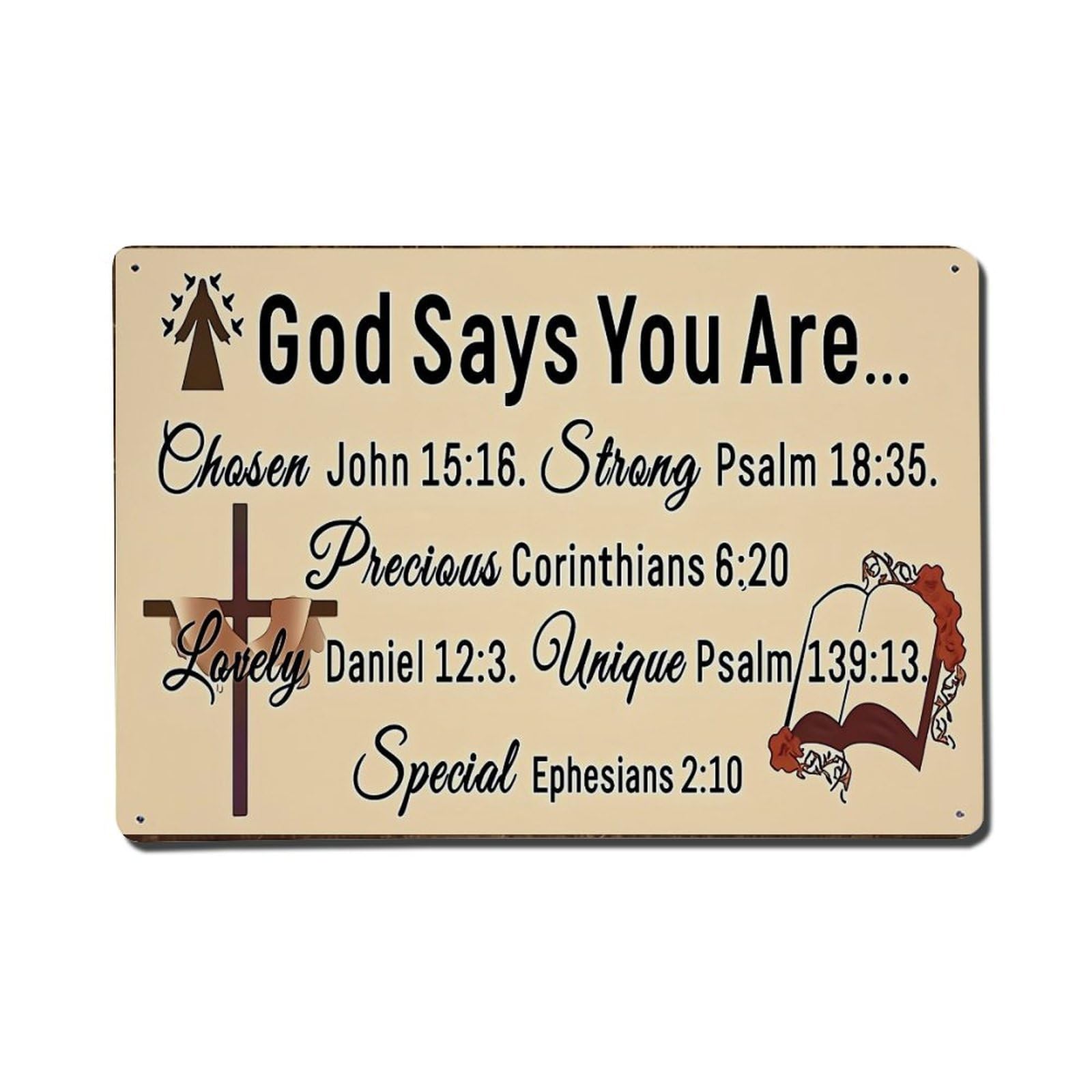 Jdfenggu Vintage God Says You Are Chosen Retro Metal Tin Sign, Metal Poster For Bar, Home, Man Cave, Kitchen, Laundry Room Art Decor 8X12 Inch