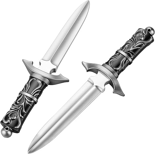 2 piezas de daga de espuma falsa, cuchillo de espada corta falsa realista, accesorio de juego de roles, armas de artes marciales para jugar lucha,