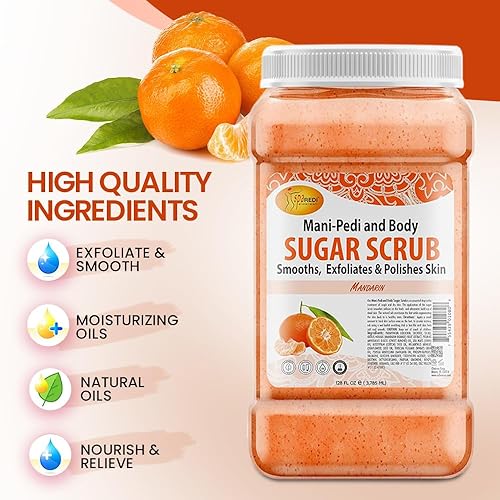 Miniatura 5 de SPA REDI - Exfoliante corporal de azúcar, mandarina, 128 onzas, exfoliante, hidratante, hidratante y nutritiva, resplandeciente, pulido, piel suave