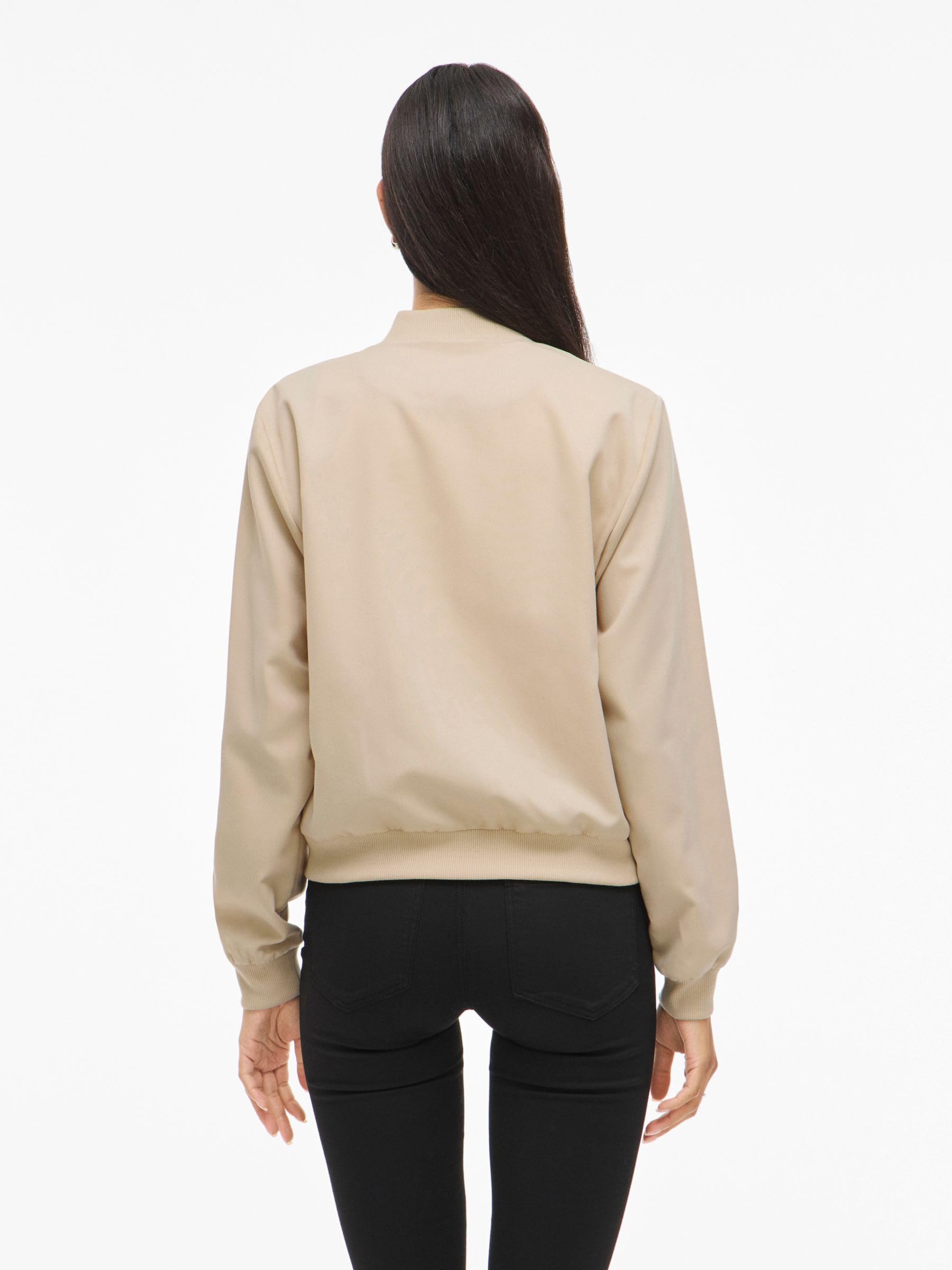 Vila Female Female Damen Bomberjacke mit Reißverschluss, leichte Übergangsjacke VIBUBBLE Reißverschluss VIBUBBLE Reißverschluss