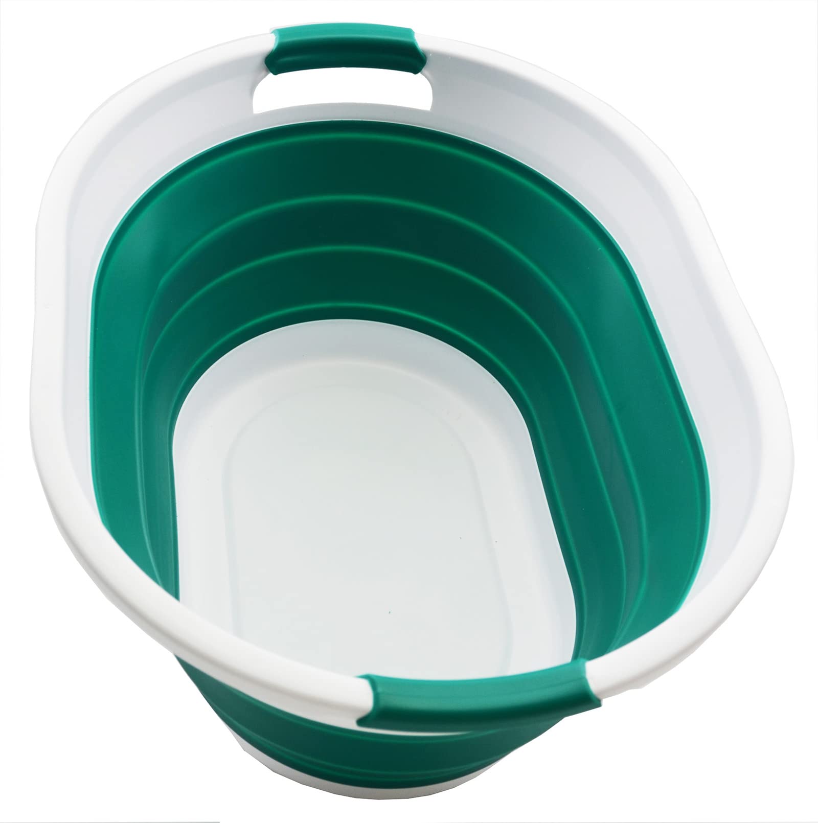 Cesto Portabiancheria Pieghevole SAMMART 36 Litri - Ovale, TPE/PP, Bianco/Viola | Salvaspazio Per Lavanderia - Foto 10