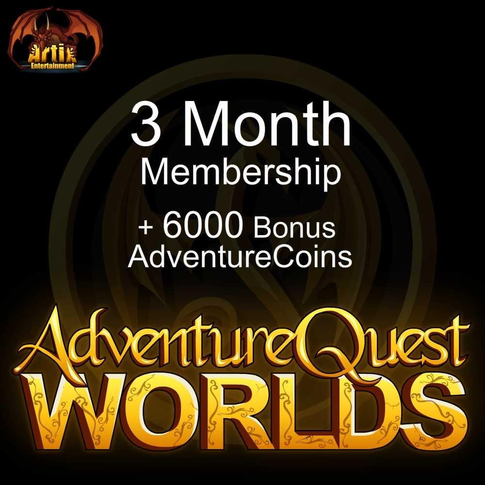 3 Month Membership and 6000 AC: AdventureQuest Worlds [Instant Access]