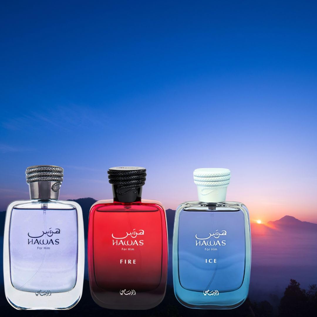 RASASI Hawas, Hawas Ice & Hawas Fire Eau De Parfum Sprays 100ML