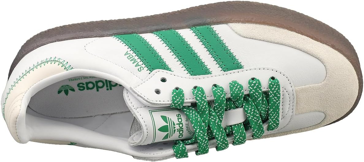 adidas Sambae Womens Sneakers, Cloud White/Green/Off White, Size 6 - Image 8